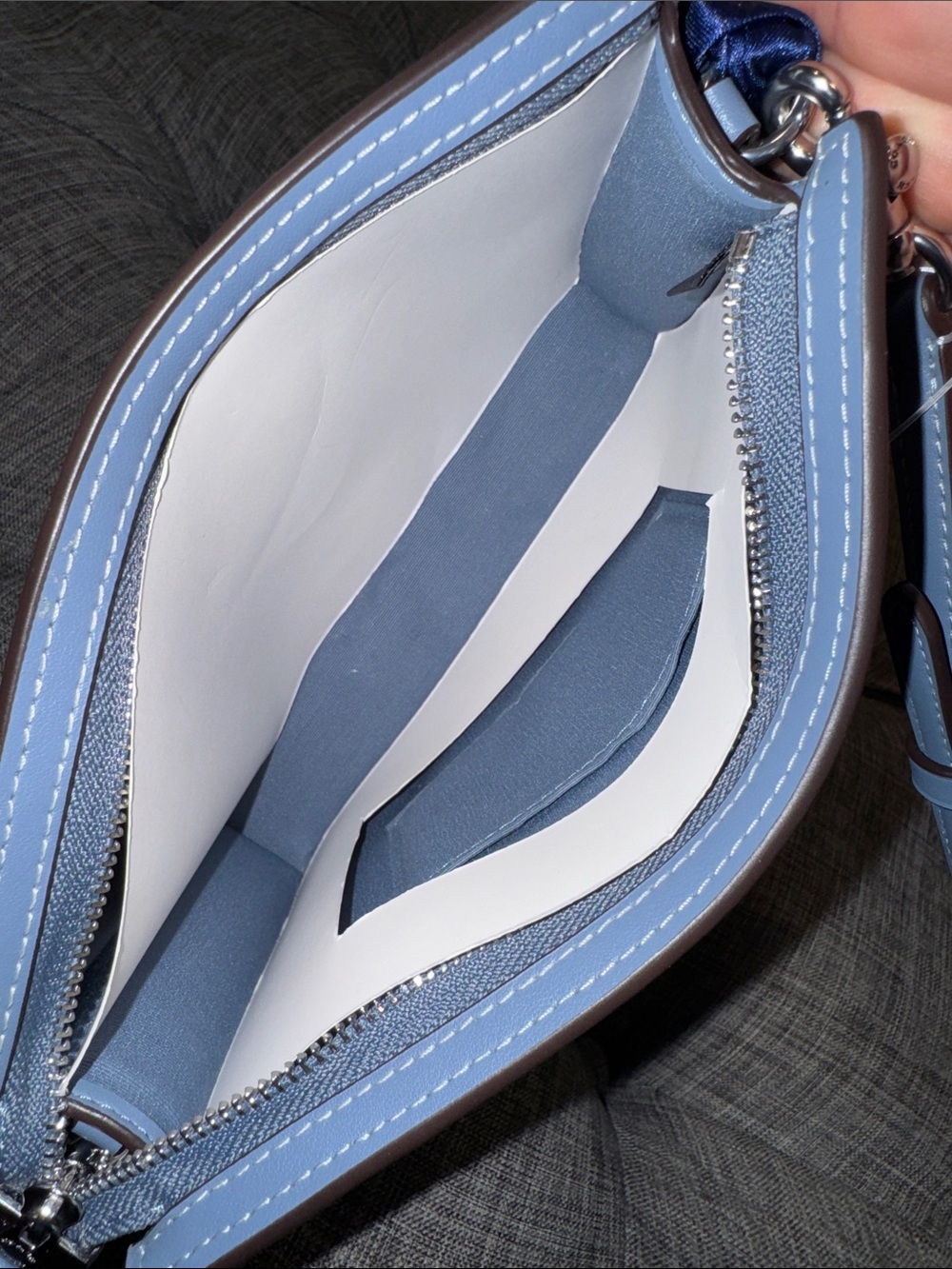 Coach Bag Blue Slim Crossbody in Signature Chambray NWT - Picture 15 of 17